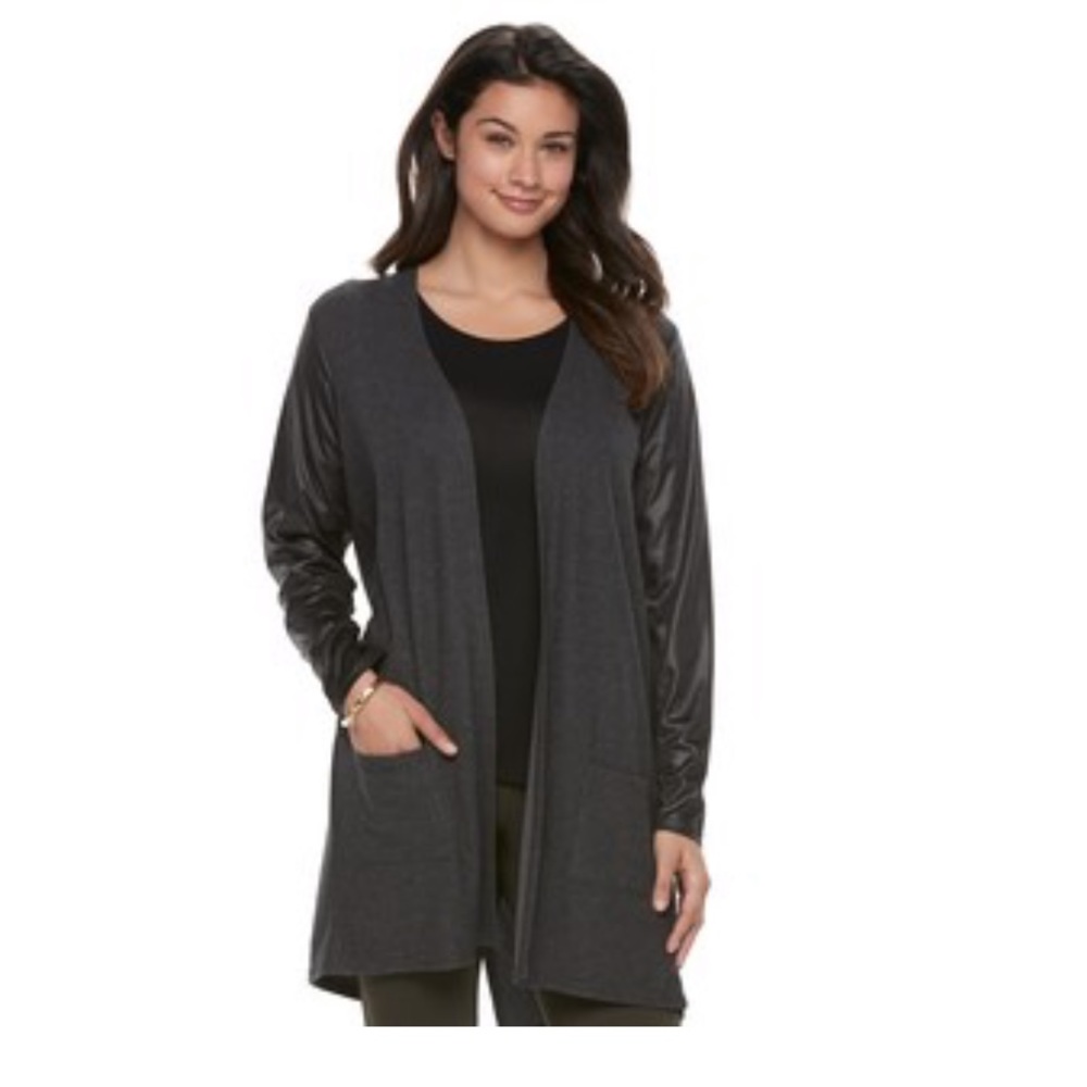 🔥 NWT French Laundry Mixed-Media Cardigan